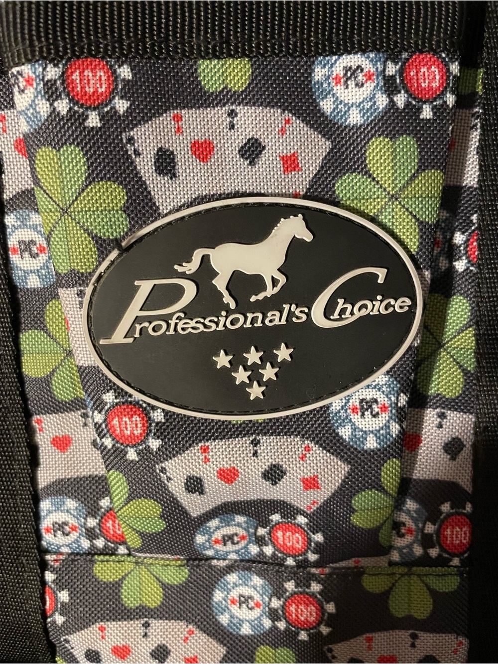 Black Storage Bag with Poker Print